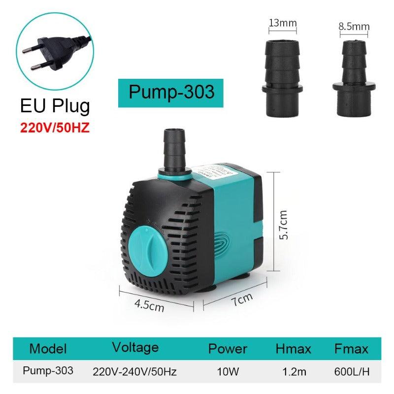 Ultra-Quiet Submersible Water Fountain Pump 3W 6W 10W 15W 25W Filter Fish Pond Aquarium Water Tank Pump 220V-240V EU CN plug.