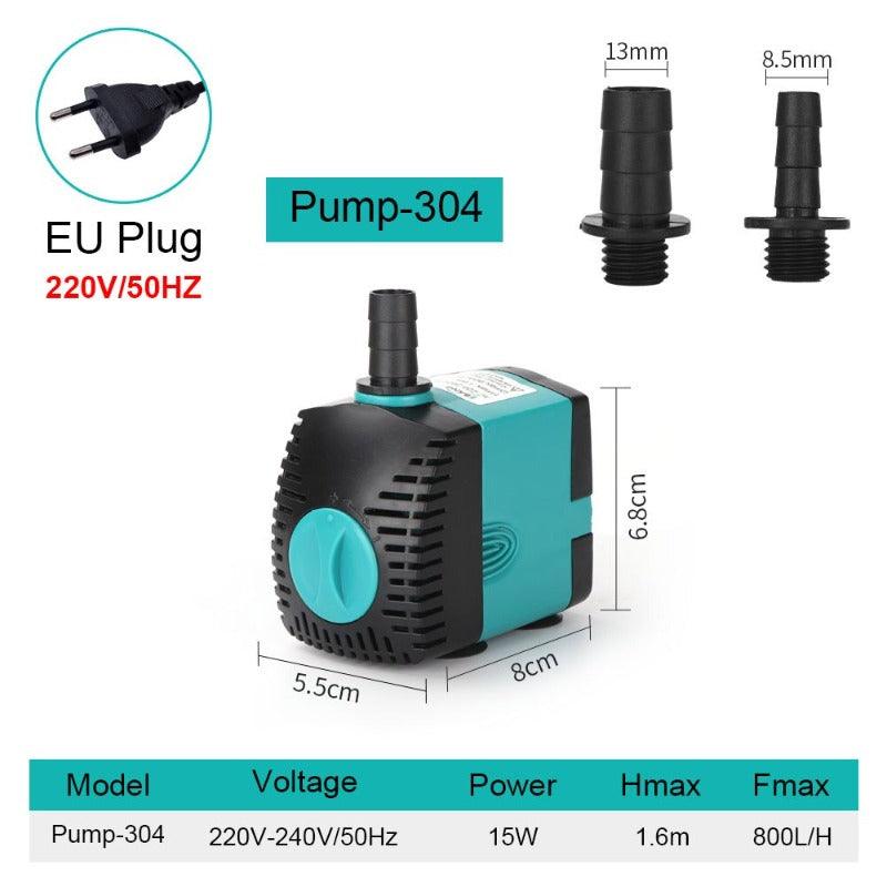 Ultra-Quiet Submersible Water Fountain Pump 3W 6W 10W 15W 25W Filter Fish Pond Aquarium Water Tank Pump 220V-240V EU CN plug.