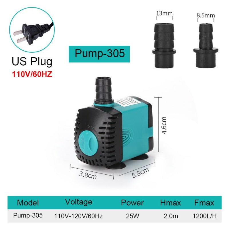 Ultra-Quiet Submersible Water Fountain Pump 3W 6W 10W 15W 25W Filter Fish Pond Aquarium Water Tank Pump 220V-240V EU CN plug.