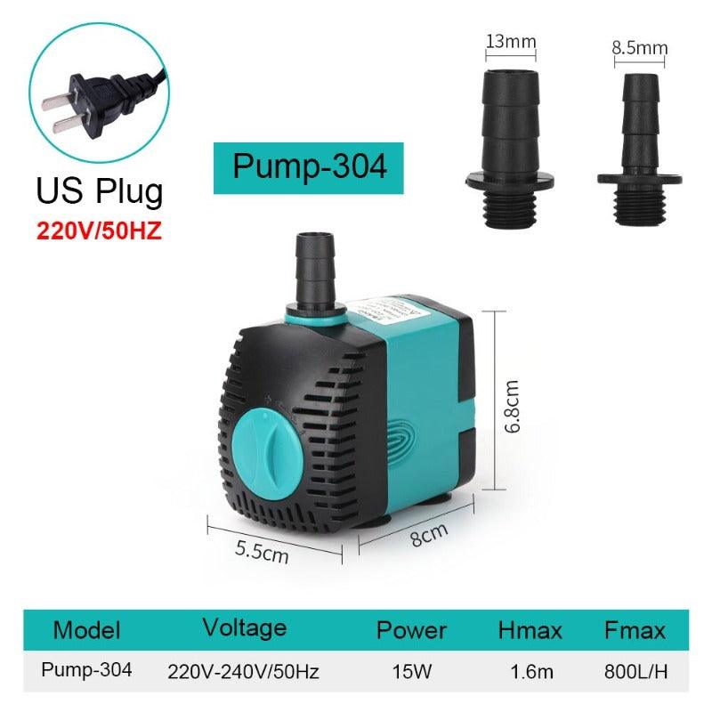 Ultra-Quiet Submersible Water Fountain Pump 3W 6W 10W 15W 25W Filter Fish Pond Aquarium Water Tank Pump 220V-240V EU CN plug.