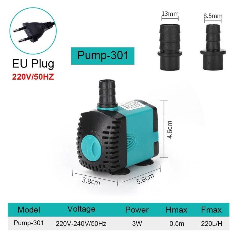 Ultra-Quiet Submersible Water Fountain Pump 3W 6W 10W 15W 25W Filter Fish Pond Aquarium Water Tank Pump 220V-240V EU CN plug.