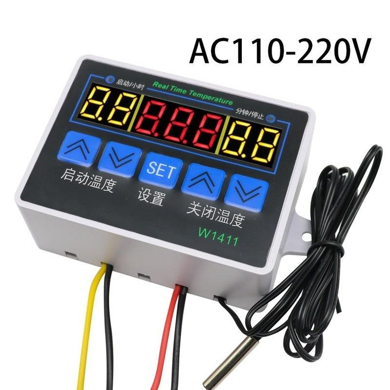 W1411 AC110V-220V DC 12V 10A LED Digital Temperature Controller Thermostat Control Switch Sensor For Greenhouses Aquatic Animal.
