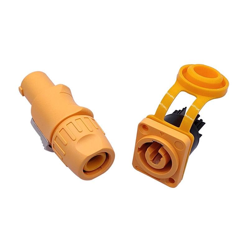 Waterproof LED 3pins power plug audio power supply plug flame-retardant industrial power connector.