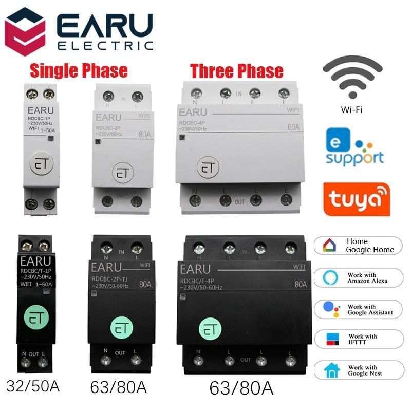 WIFI Circuit Breaker Smart Time Timer Relay Switch Voice Remote Control by Tuya eWeLink APP Smart House Amazon Alexa Google Home.