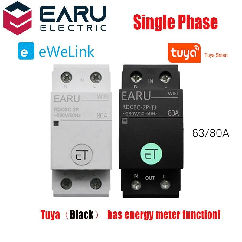 WIFI Circuit Breaker Smart Time Timer Relay Switch Voice Remote Control by Tuya eWeLink APP Smart House Amazon Alexa Google Home.