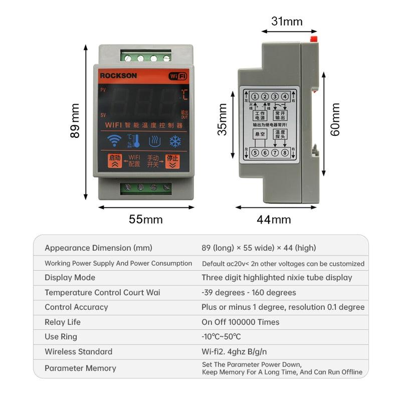 WIFI Smart Temperature Controller Thermostat TRV Digital Remote Control Boiler Heating Cooling Timer Switch by Tuya Smart Life.