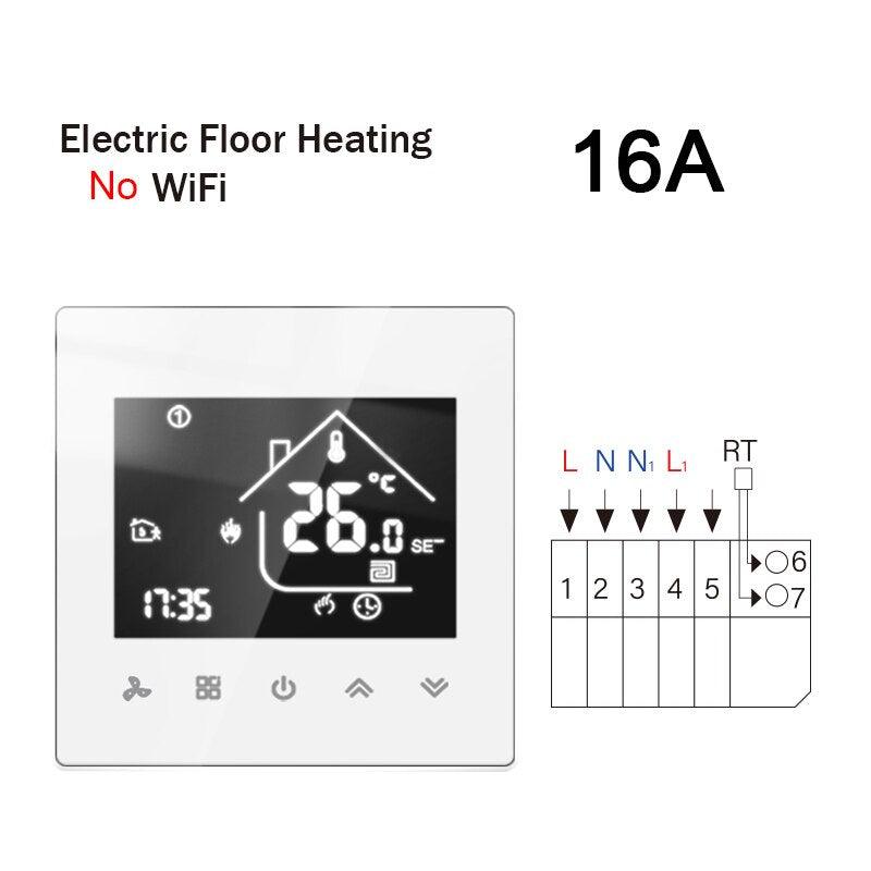 WiFi Smart Thermostat Temperature Controller Electric Floor Heating TRV Water Gas Boiler Remote Control ByTuya Alexa Google Home.