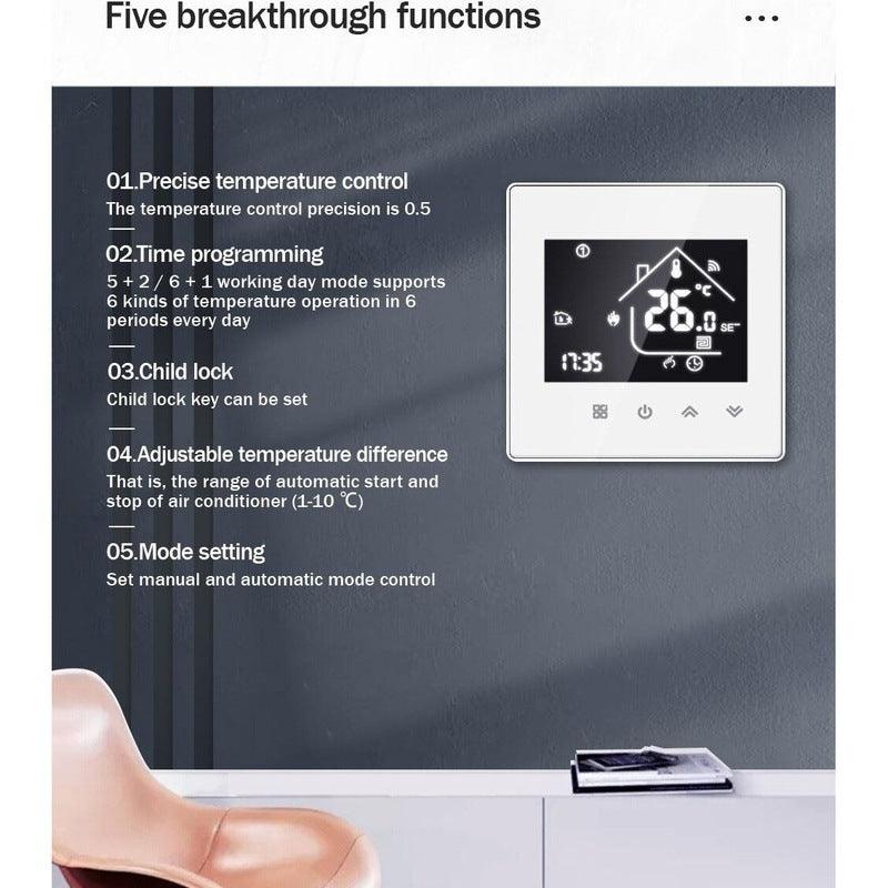 WiFi Smart Thermostat Temperature Controller Electric Floor Heating TRV Water Gas Boiler Remote Control ByTuya Alexa Google Home.