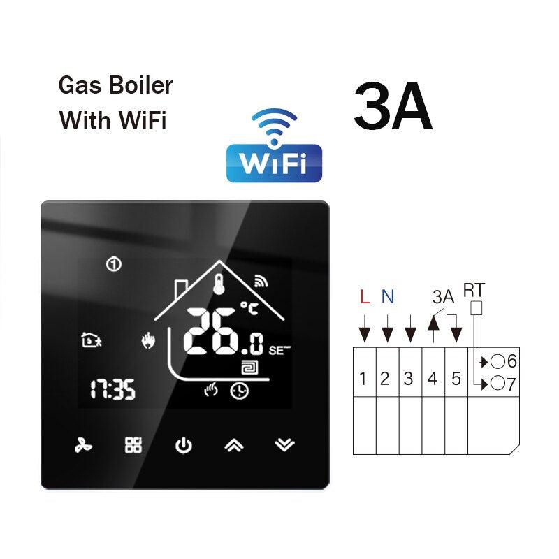 WiFi Smart Thermostat Temperature Controller Electric Floor Heating TRV Water Gas Boiler Remote Control ByTuya Alexa Google Home.