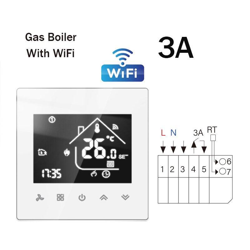 WiFi Smart Thermostat Temperature Controller Electric Floor Heating TRV Water Gas Boiler Remote Control ByTuya Alexa Google Home.