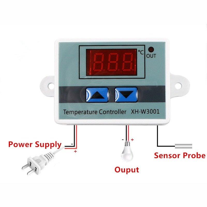 XH-W3001 10A Digital Temperature Controller 12V, 24V, 220V Quality thermal regulator Thermocouple thermostat with LCD display.