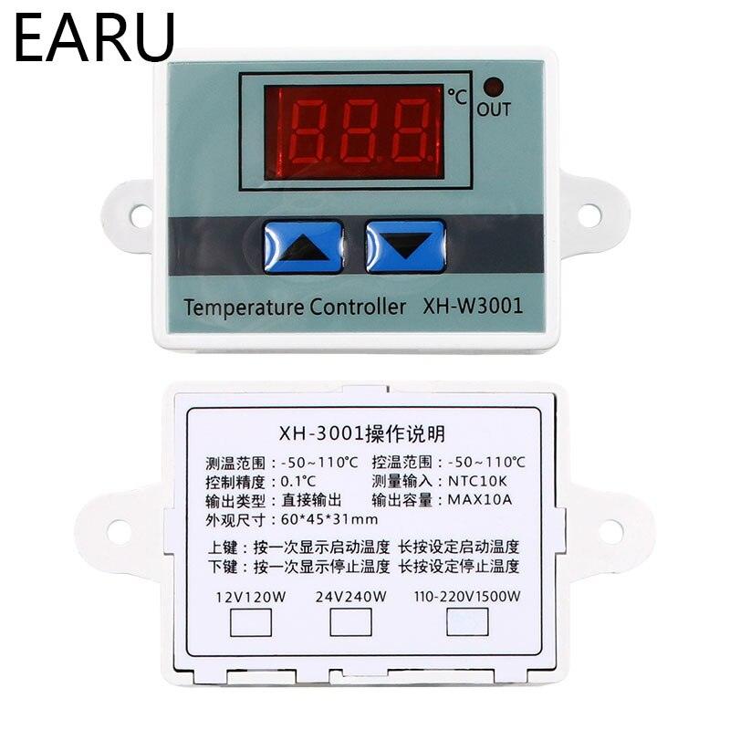 XH-W3001 10A Digital Temperature Controller 12V, 24V, 220V Quality thermal regulator Thermocouple thermostat with LCD display.